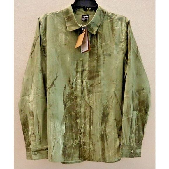 The North Face Women's Sz XL Green First Trail UPF L/S Button-Up Shirt $79+ - Picture 1 of 12